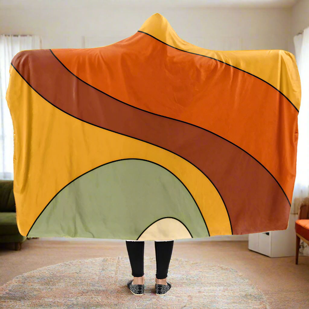 Retro Swirl Hooded Blanket - Offbeat Sweetie