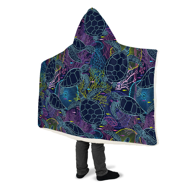 Sea Turtles Hooded Blanket