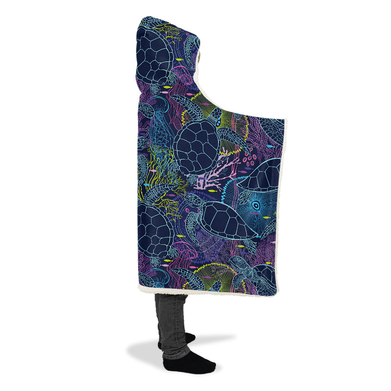 Sea Turtles Hooded Blanket