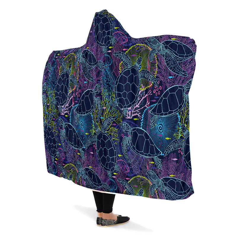 Sea Turtles Hooded Blanket