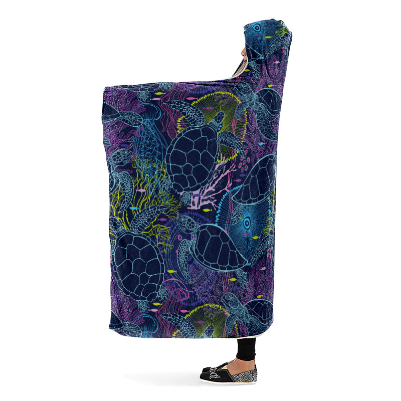 Sea Turtles Hooded Blanket