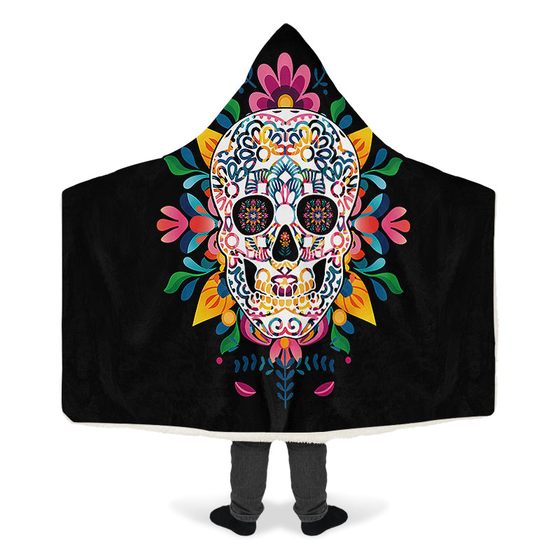 Sugar Skull Hooded Blanket