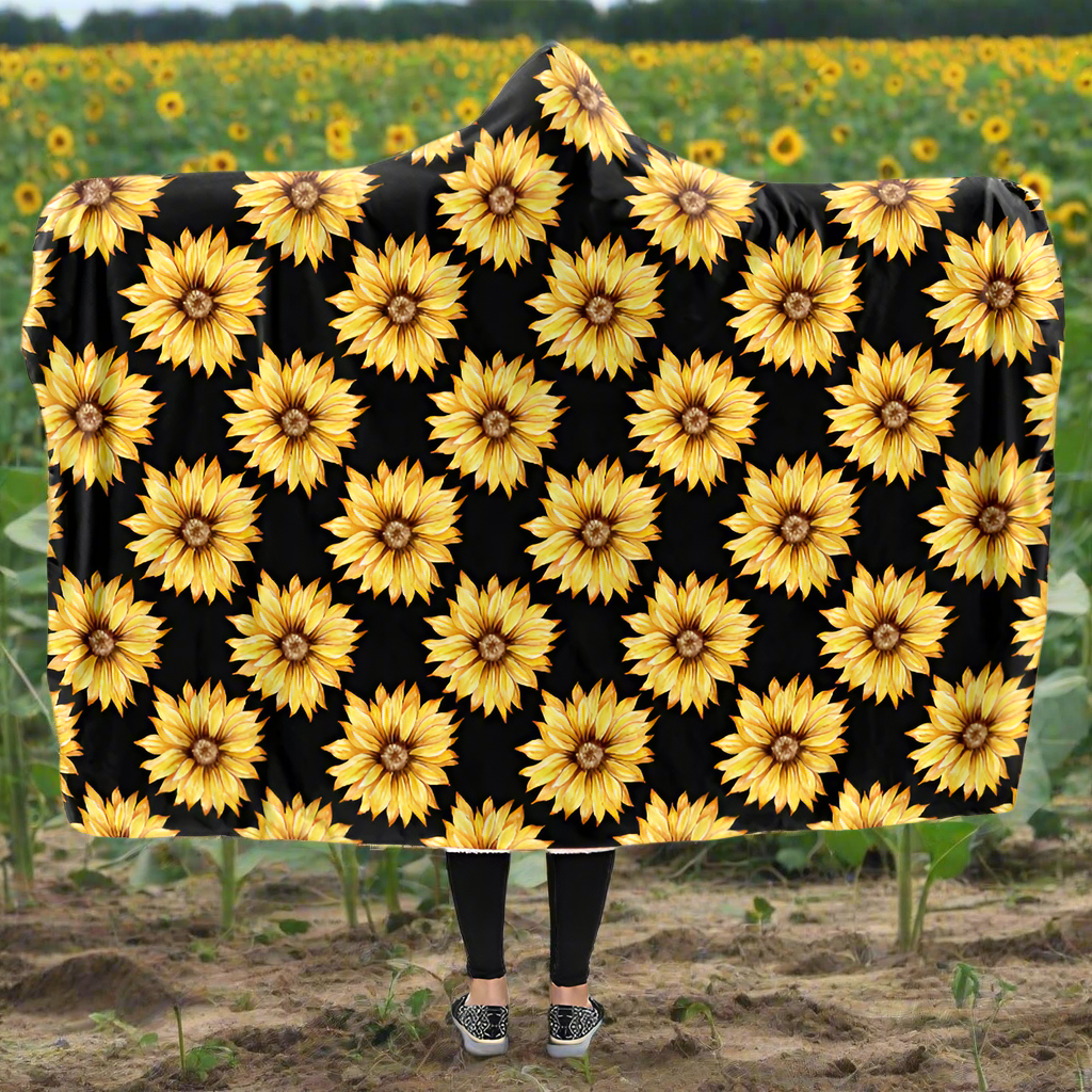Sunflowers Hooded Blanket - Offbeat Sweetie