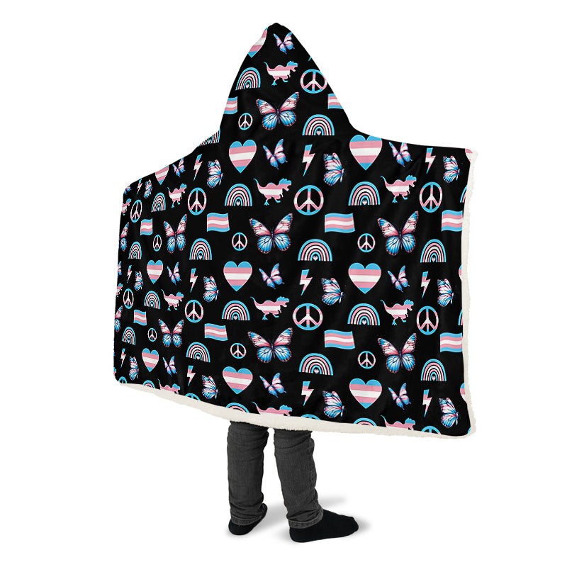 Trans Love Hooded Blanket