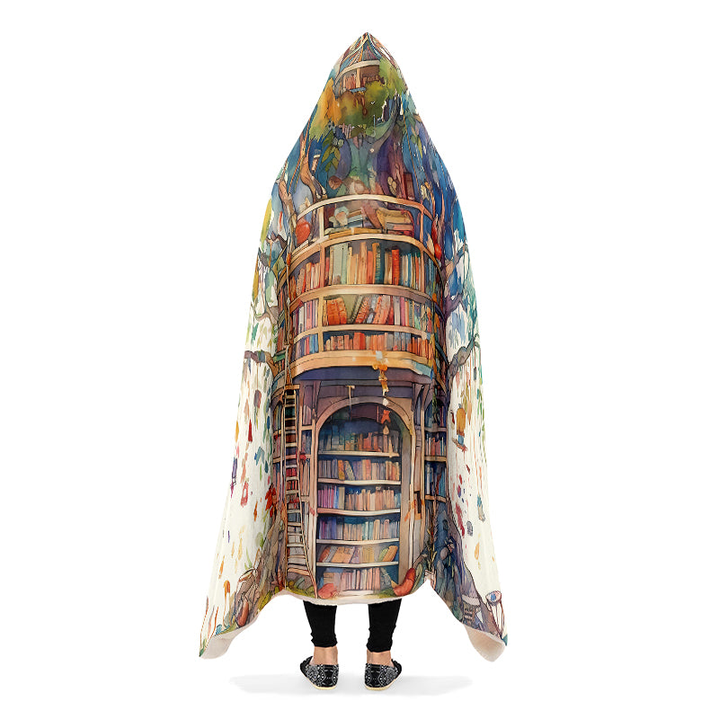 Tree Library Hooded Blanket - Offbeat Sweetie