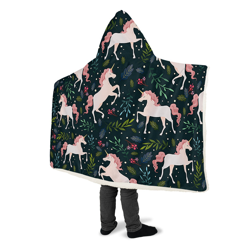 Unicorn Garden Hooded Blanket