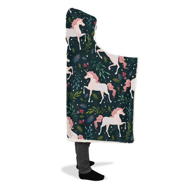 Unicorn Garden Hooded Blanket