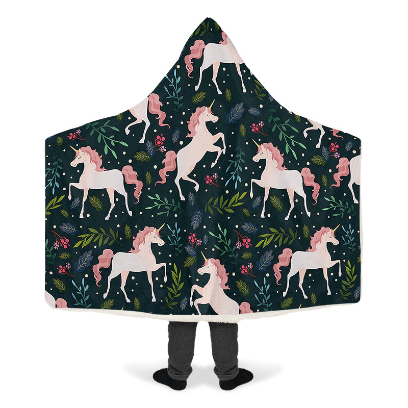 Unicorn Garden Hooded Blanket