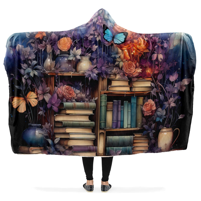 Whimsical Library Hooded Blanket - Offbeat Sweetie