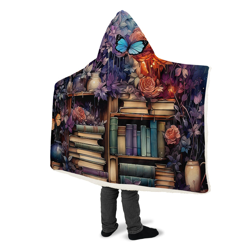 Whimsical Library Hooded Blanket - Offbeat Sweetie