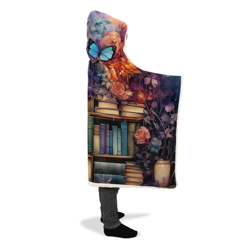 Whimsical Library Hooded Blanket - Offbeat Sweetie
