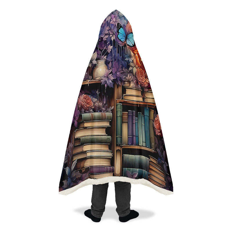 Whimsical Library Hooded Blanket - Offbeat Sweetie