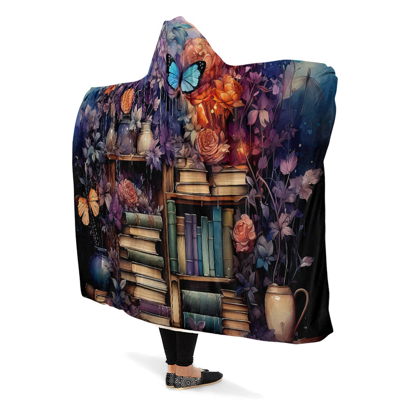 Whimsical Library Hooded Blanket - Offbeat Sweetie
