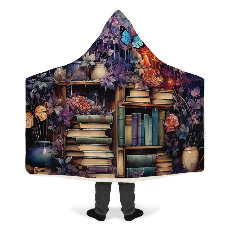 Whimsical Library Hooded Blanket - Offbeat Sweetie