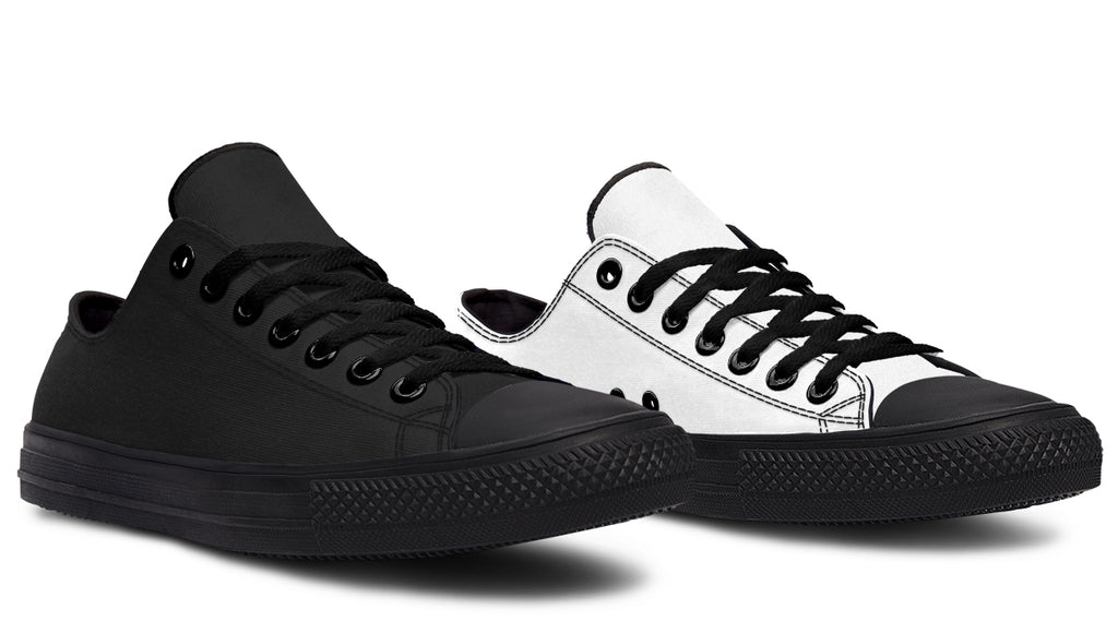 Black and White Mismatch Low Tops