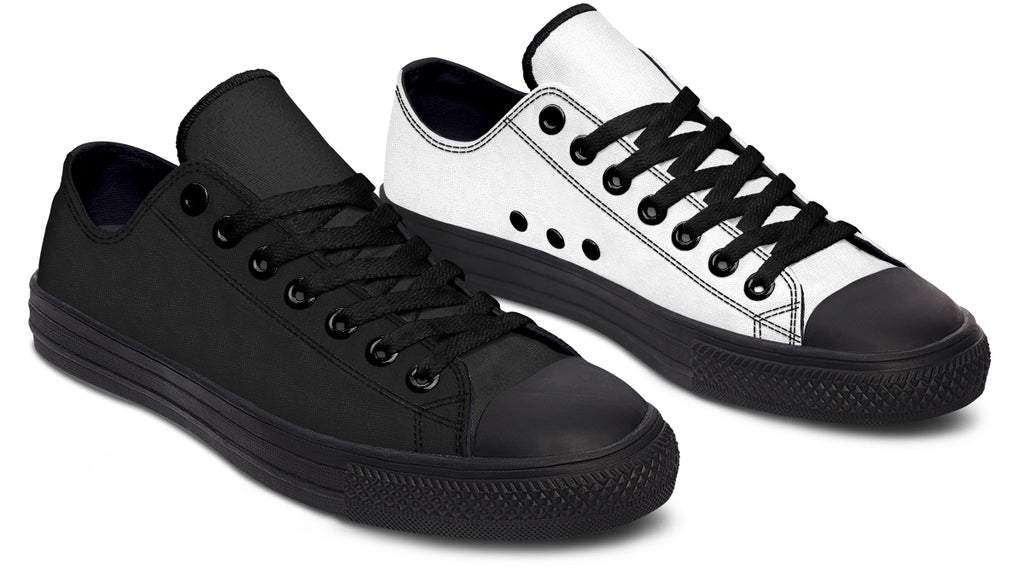 Black and White Mismatch Low Tops