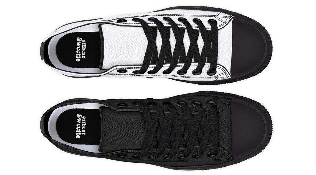 Black and White Mismatch Low Tops