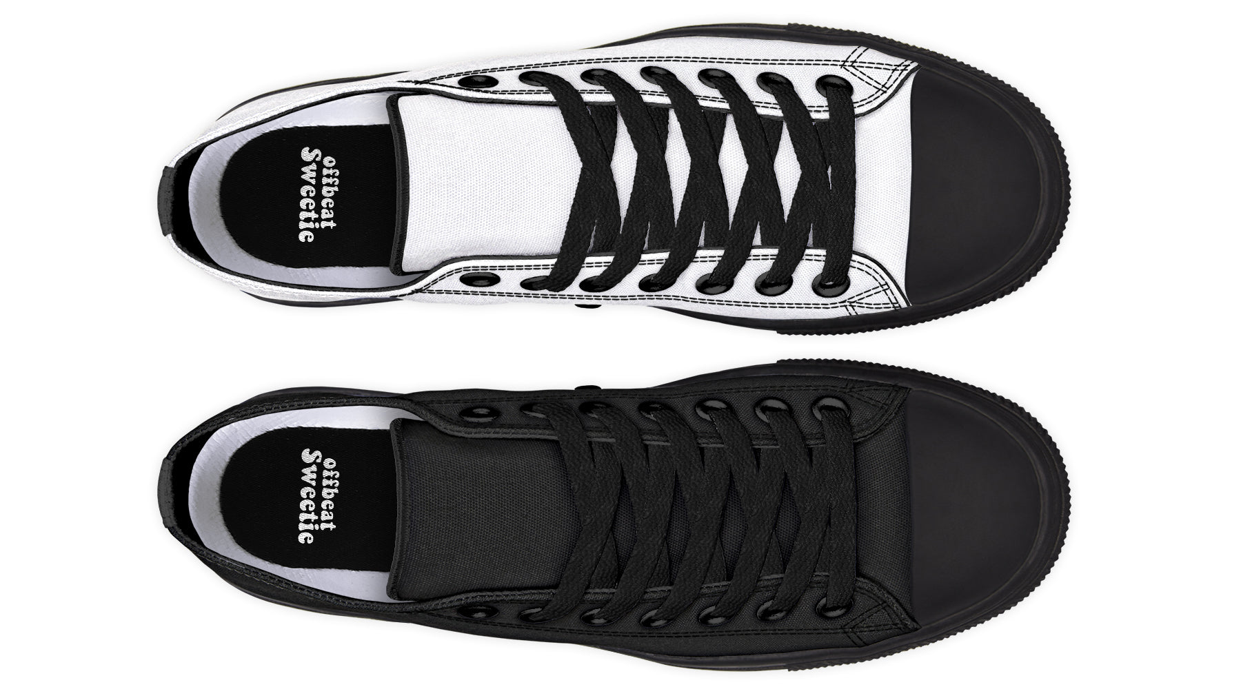 Black and White Mismatch Low Tops