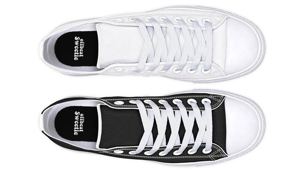 Black and White Mismatch Low Tops