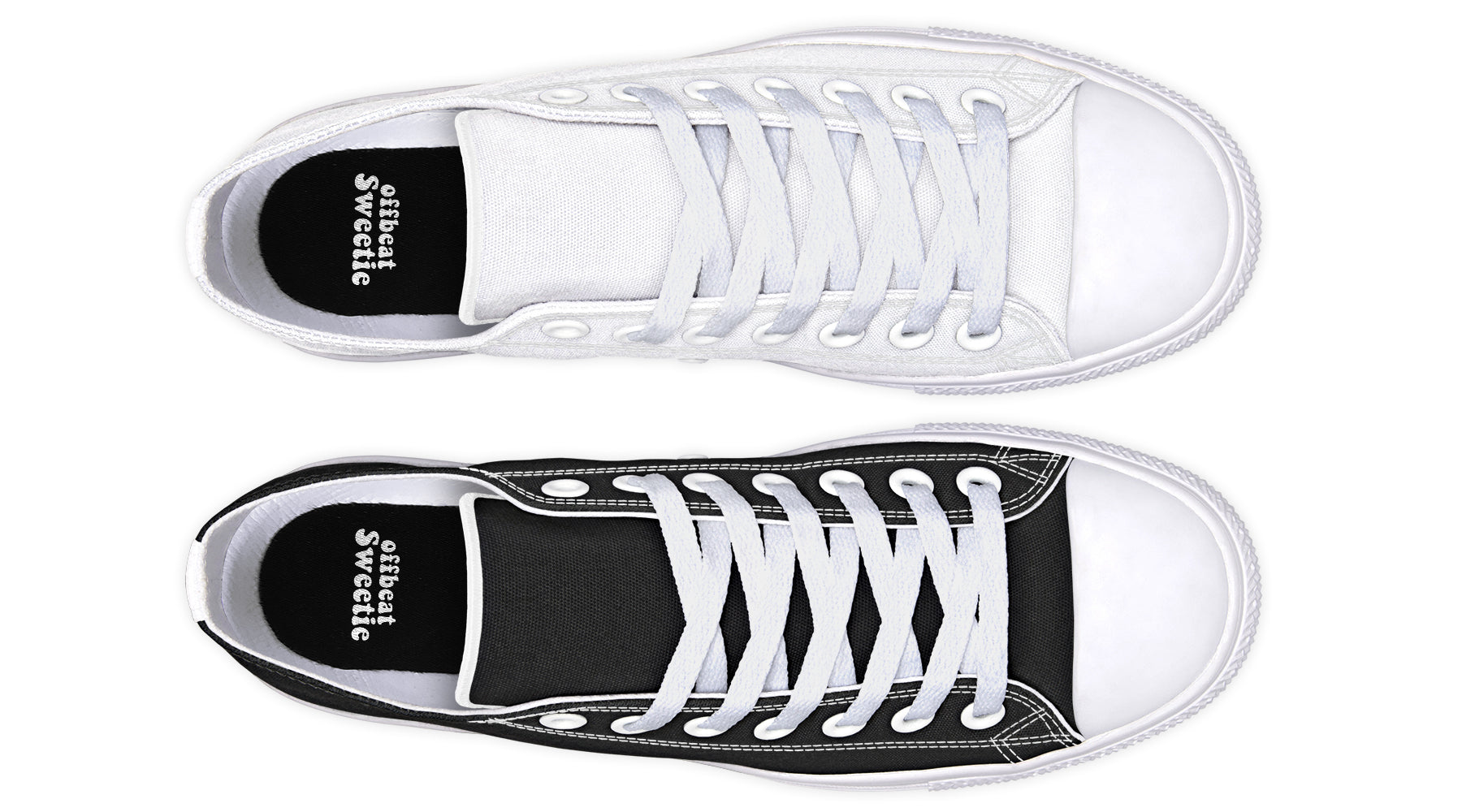 Black and White Mismatch Low Tops