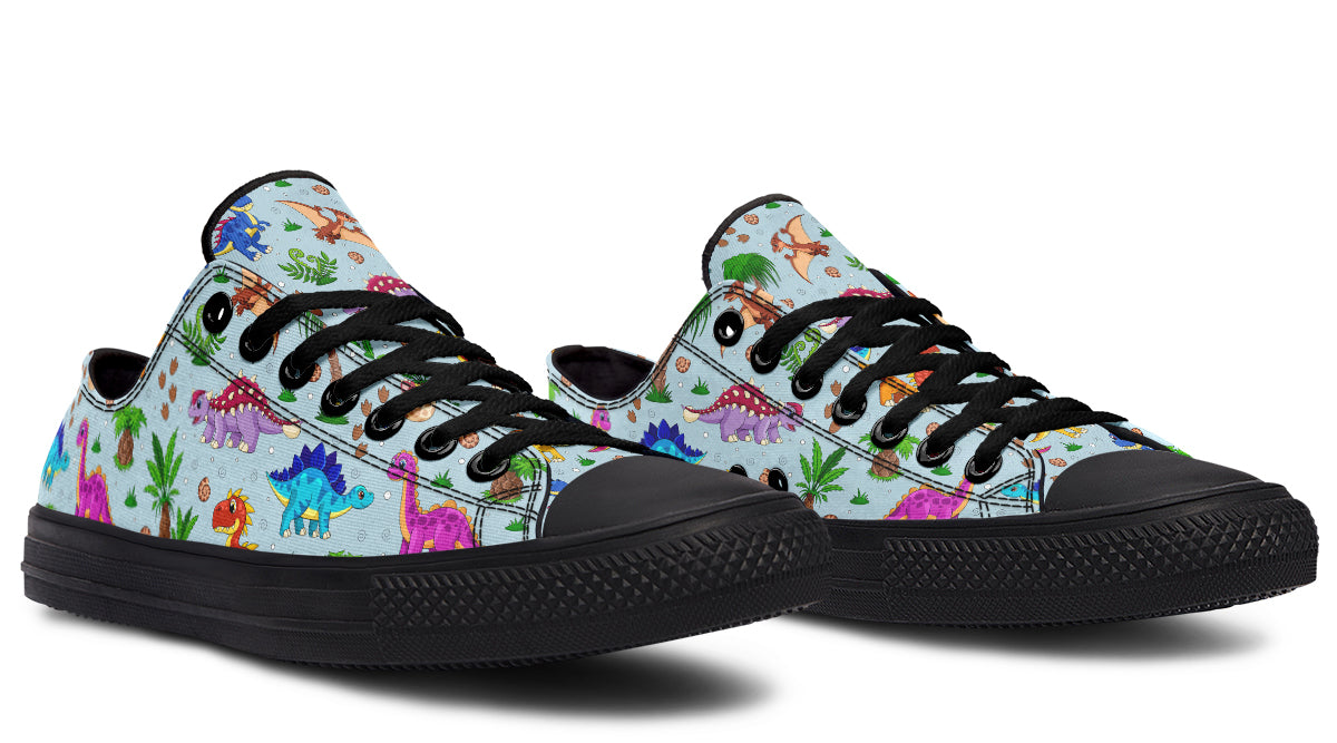 Blue Baby Dinos Low Tops (Wide)