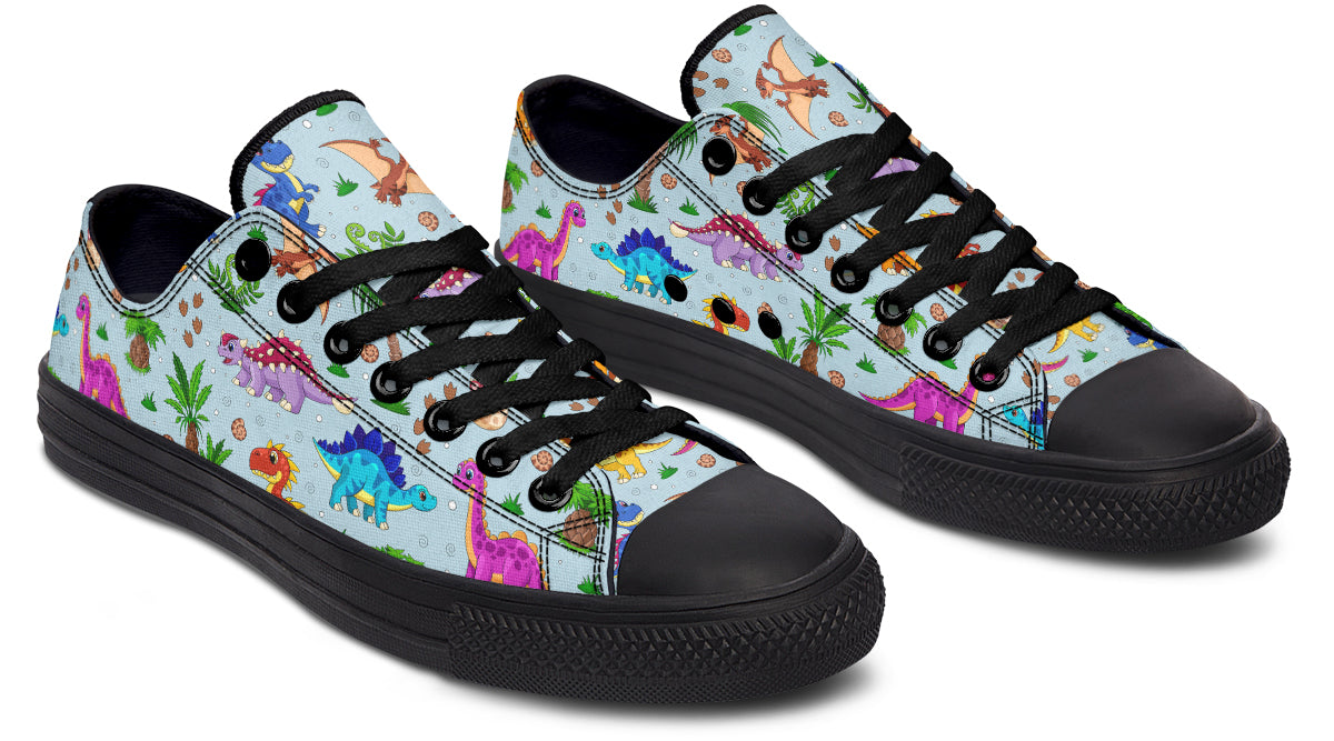 Blue Baby Dinos Low Tops (Wide)