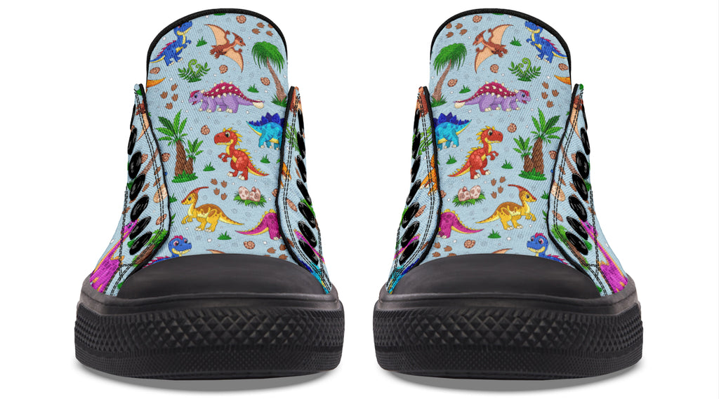 Blue Baby Dinos Low Tops (Wide)
