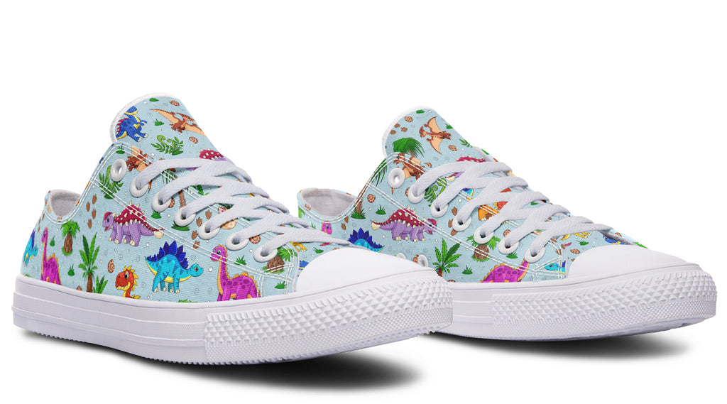Blue Baby Dinos Low Tops (Wide)