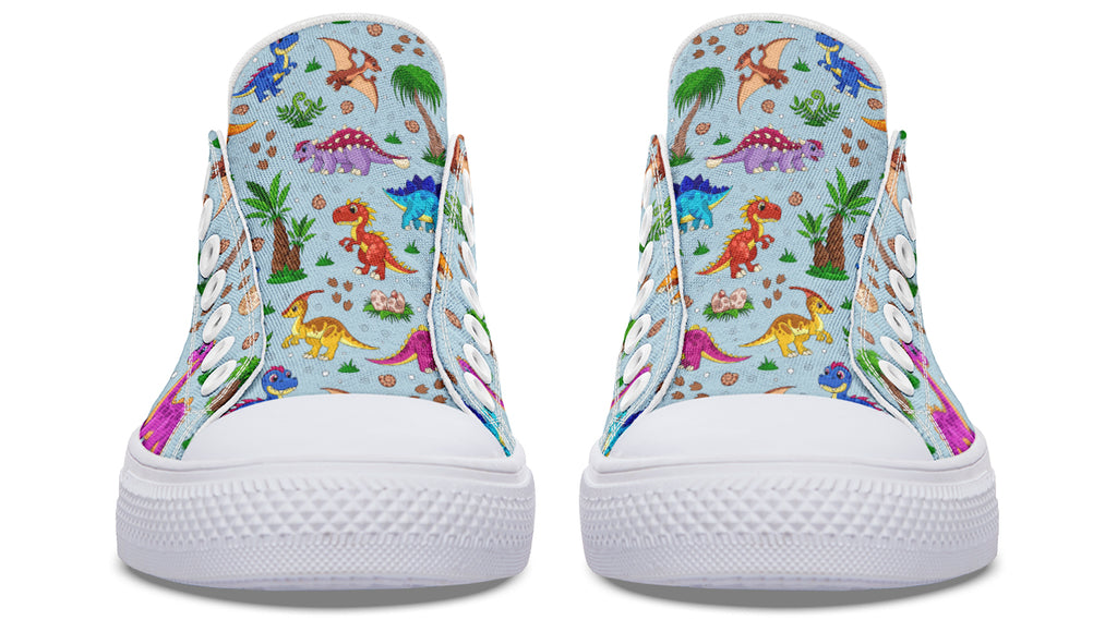 Blue Baby Dinos Low Tops (Wide)