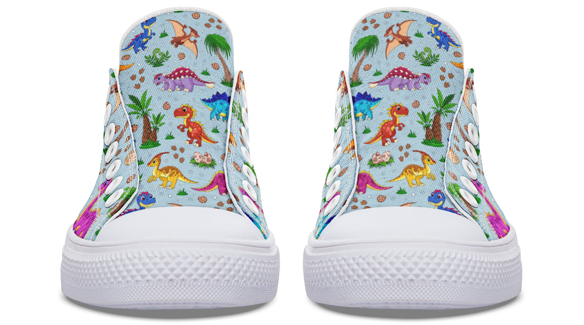 Blue Baby Dinos Low Tops (Wide)
