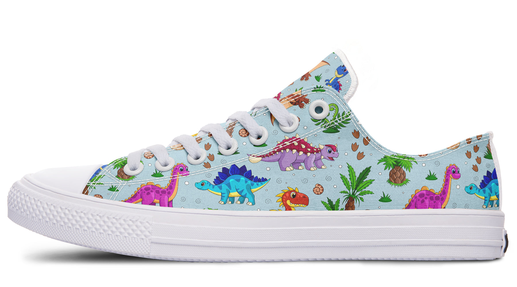 Blue Baby Dinos Low Tops (Wide)