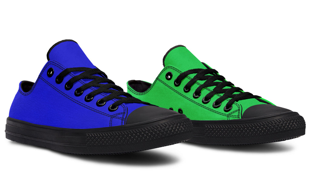 Blue and Green Mismatch Low Tops