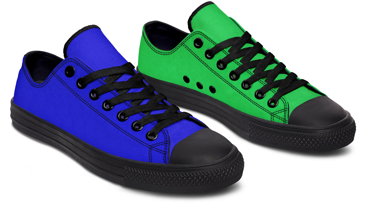 Blue and Green Mismatch Low Tops
