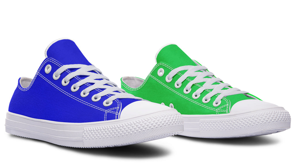 Blue and Green Mismatch Low Tops