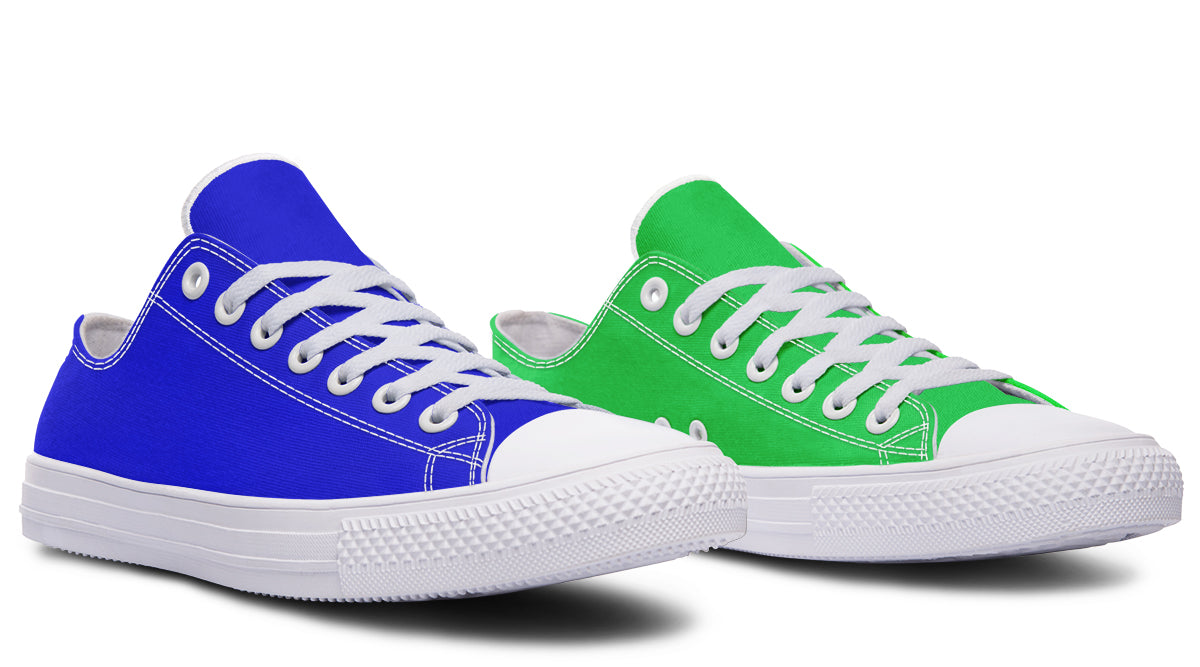 Blue and Green Mismatch Low Tops