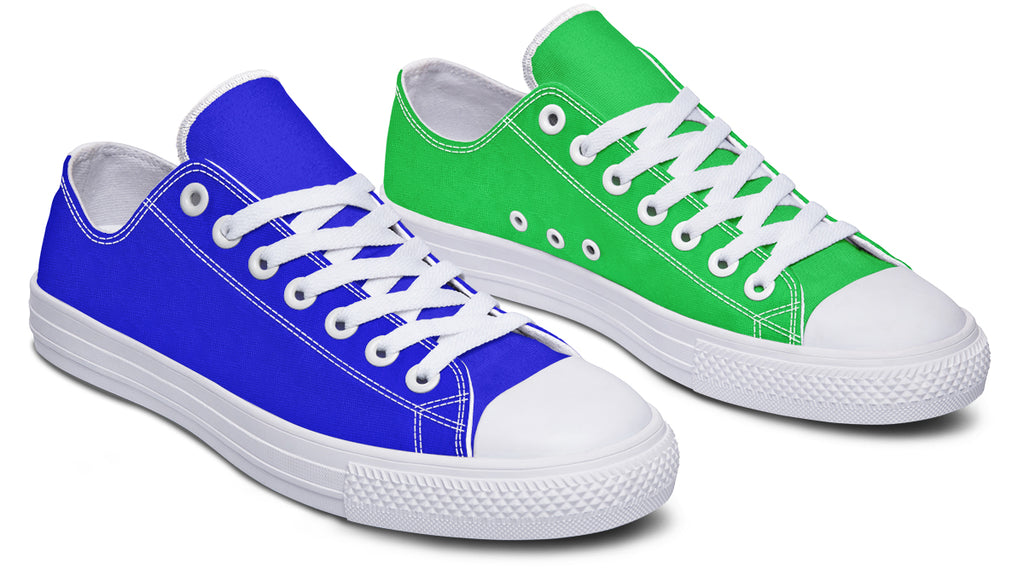 Blue and Green Mismatch Low Tops