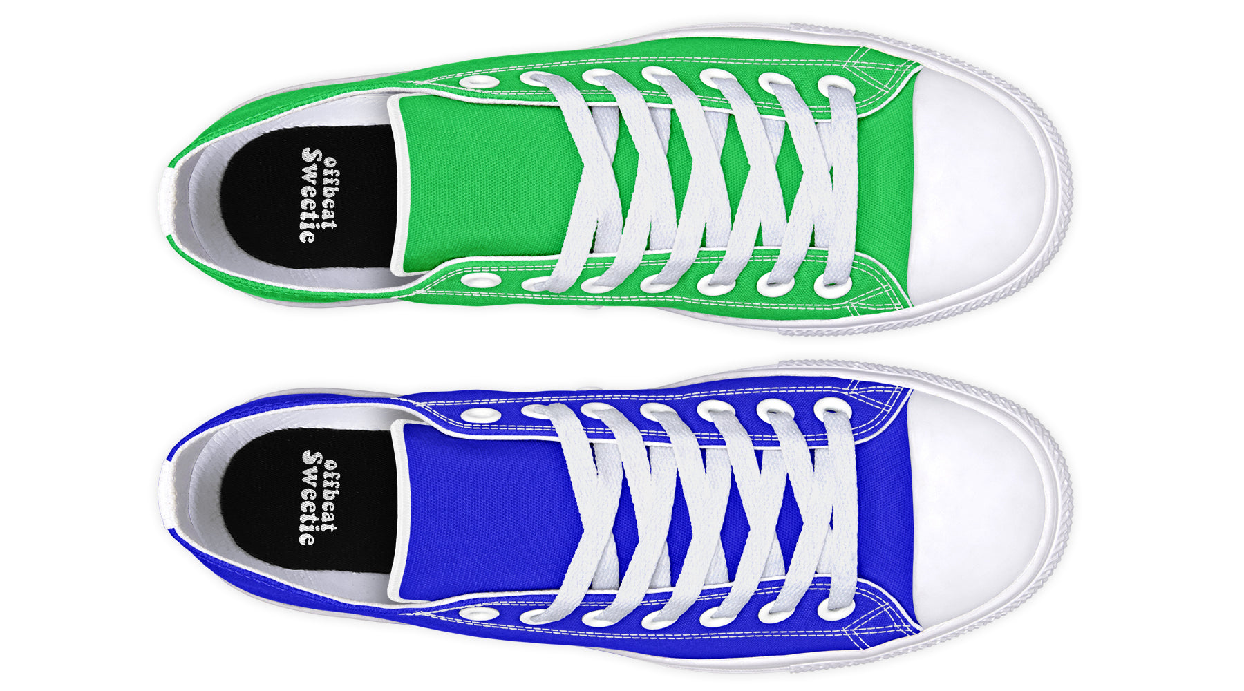 Blue and Green Mismatch Low Tops