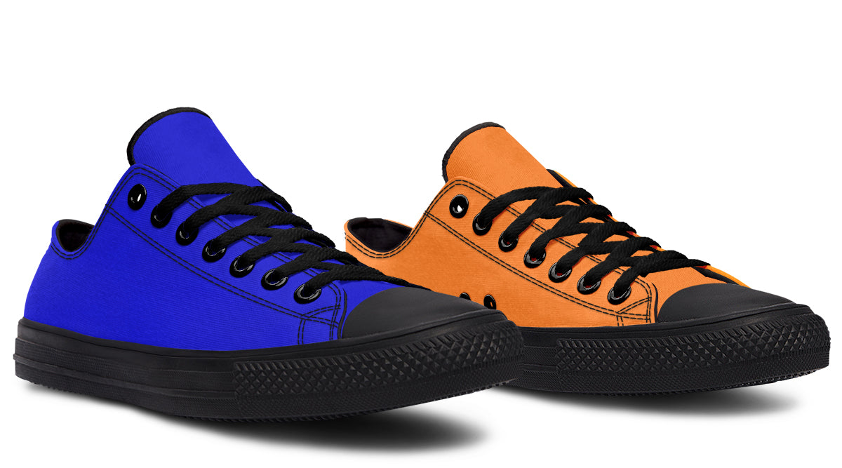 Blue and Orange Mismatch Low Tops