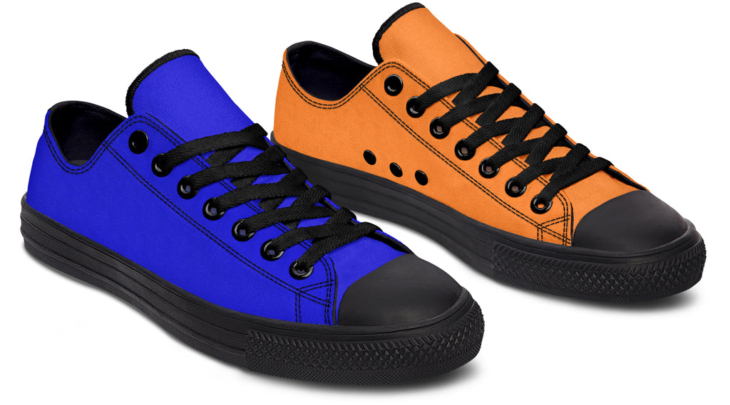 Blue and Orange Mismatch Low Tops