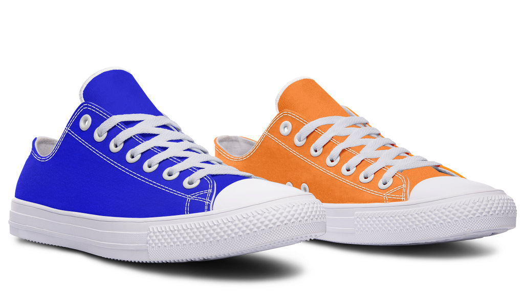 Blue and Orange Mismatch Low Tops