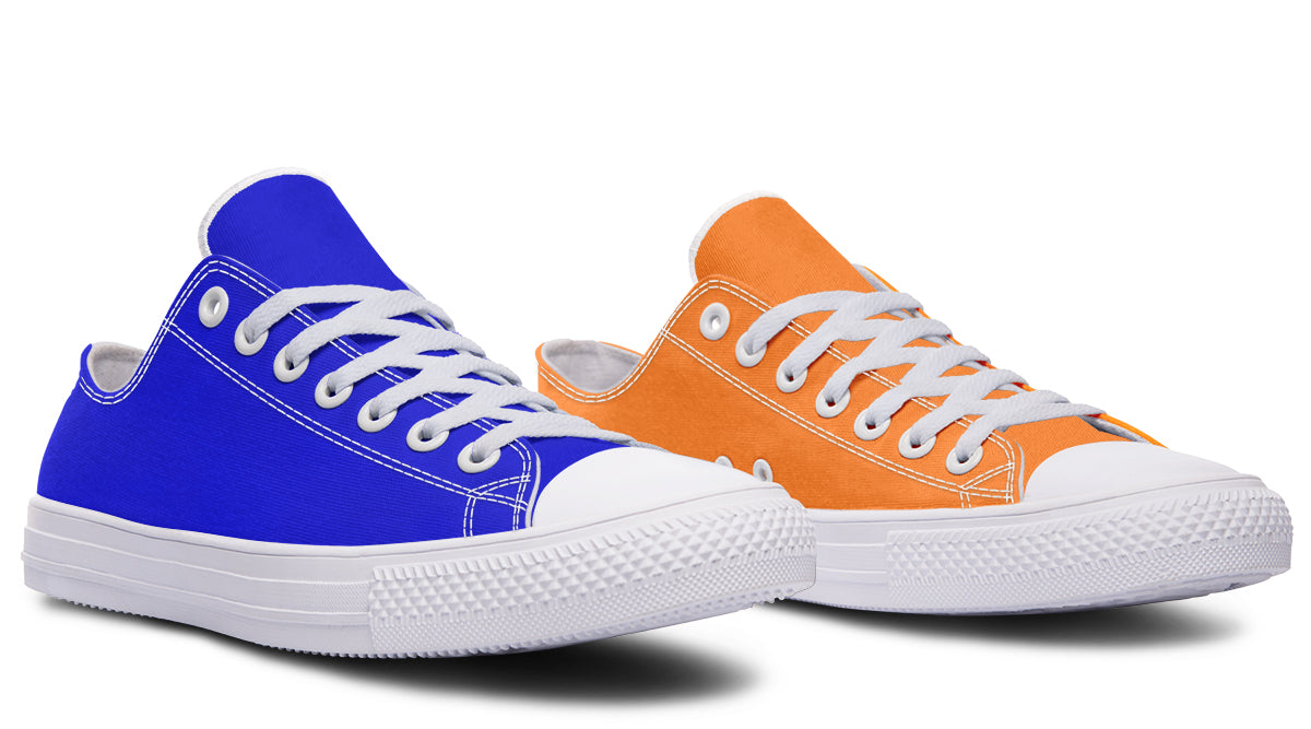 Blue and Orange Mismatch Low Tops