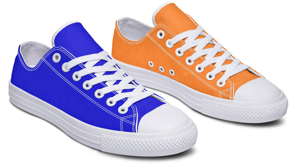 Blue and Orange Mismatch Low Tops