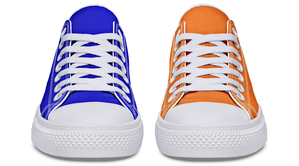 Blue and Orange Mismatch Low Tops