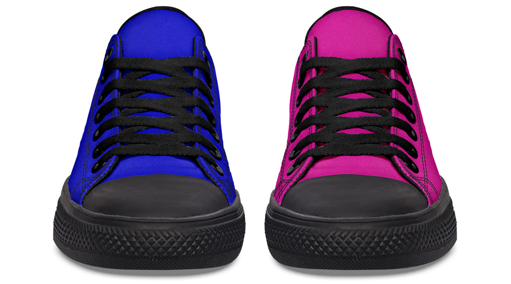 Blue and Pink Mismatched Low Tops (Wide)