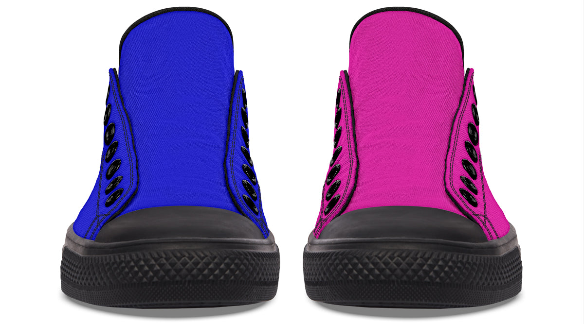 Blue and Pink Mismatched Low Tops (Wide)