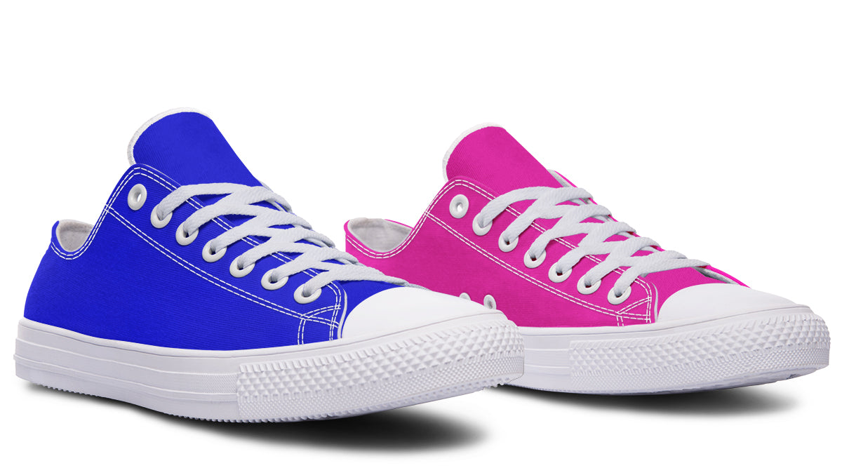 Blue and Pink Mismatched Low Tops (Wide)