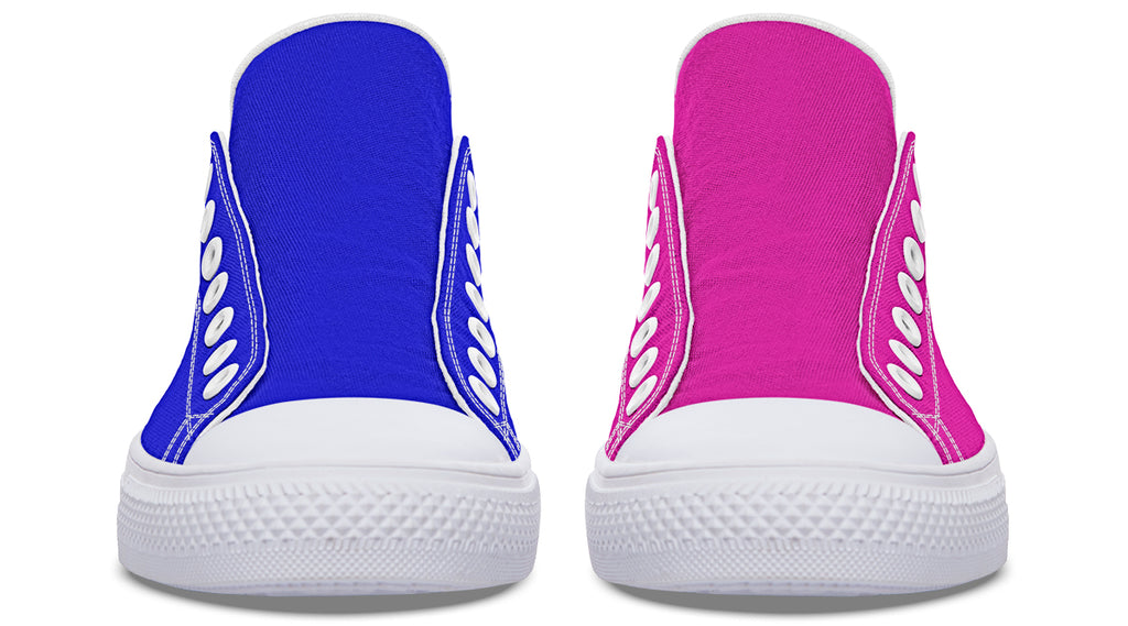 Blue and Pink Mismatched Low Tops (Wide)