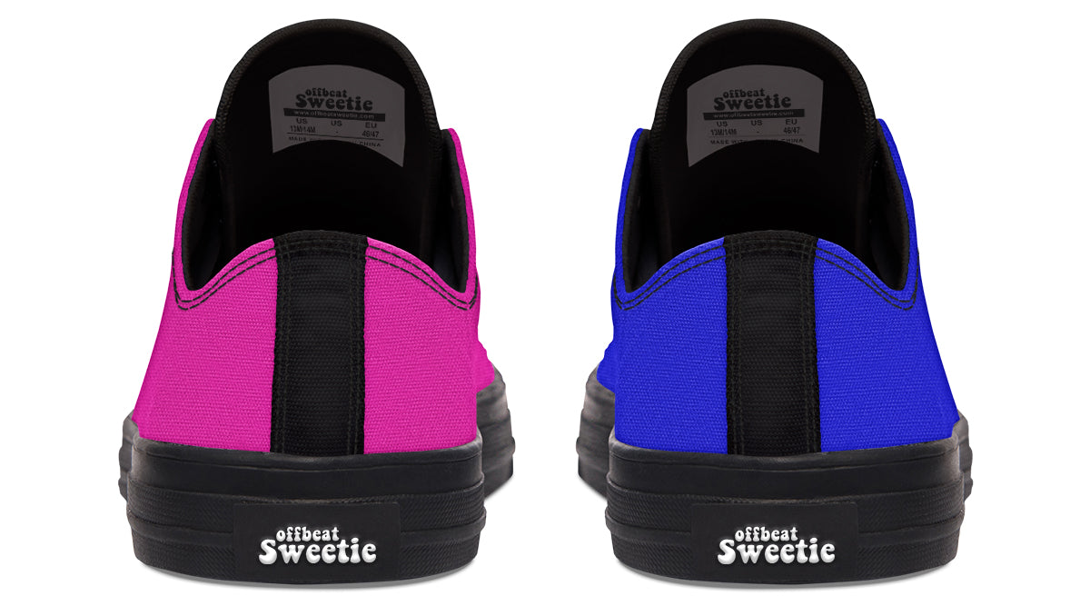 Blue and Pink Mismatched Low Tops (Wide)