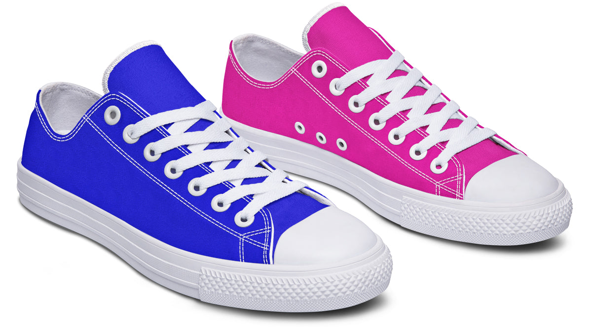 Blue and Pink Mismatched Low Tops - Offbeat Sweetie