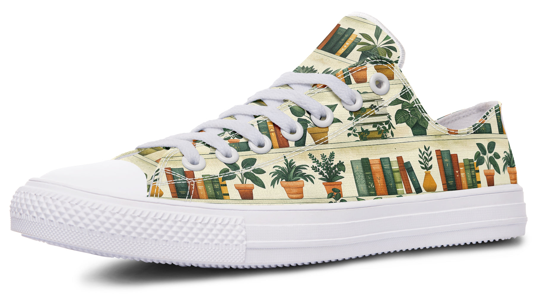Books And Plants Low Tops (Wide)